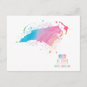 Wasserfarbenkarte   North Carolina Postkarte