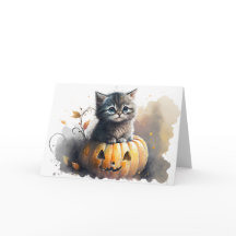 Wasserfarbenkätzchen Kätzchen in einer Jack-o-Late