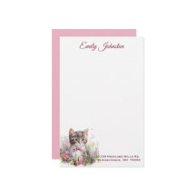 Wasserfarbenkatze in Blume Maßgeschneidertes Gesch