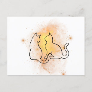 Wasserfarbenkatze Postkarte