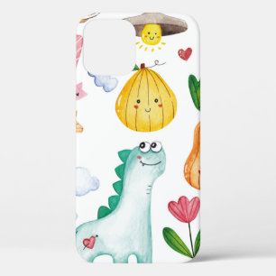 Wasserfarbenkawaii-Doodles abgeschieden auf weißem Case-Mate iPhone Hülle