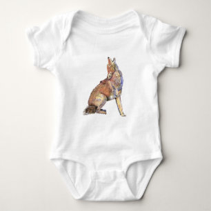 Wasserfarbenkojote, Tier, Natur Baby Strampler