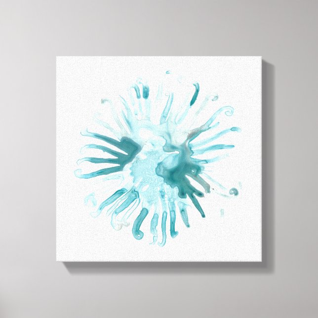Wasserfarbenkoralle - Blau 2 Leinwanddruck (Vorderseite)