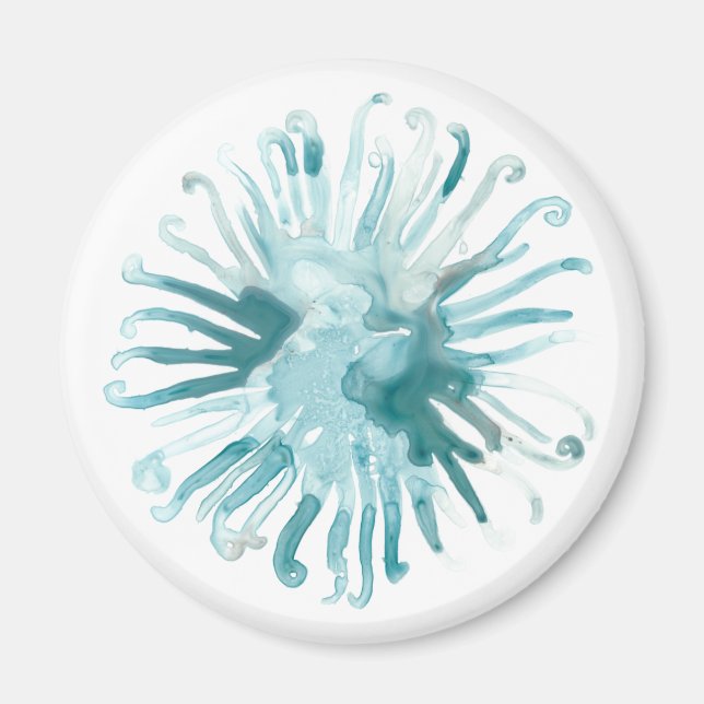 Wasserfarbenkoralle - Blau 2 Magnet (Vorne)