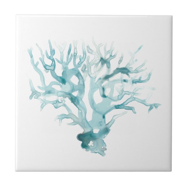 Wasserfarbenkoralle - Blau Fliese (Vorderseite)