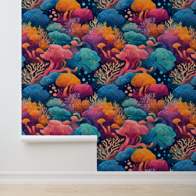 Wasserfarbenkoralle im Meer Tapete (Anwendung)