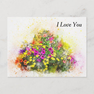 Wasserfarbenkorb für Hübsche Blume Postkarte