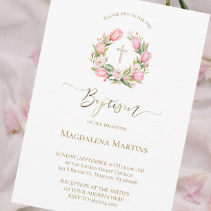 Wasserfarbenkranz   Tauflanung Einladung