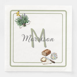 Wasserfarbenkräutern & Brotkäse nach Maß Serviette