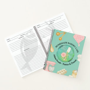 Wasserfarbenküche liefert Personalisiertes Rezept Notizbuch