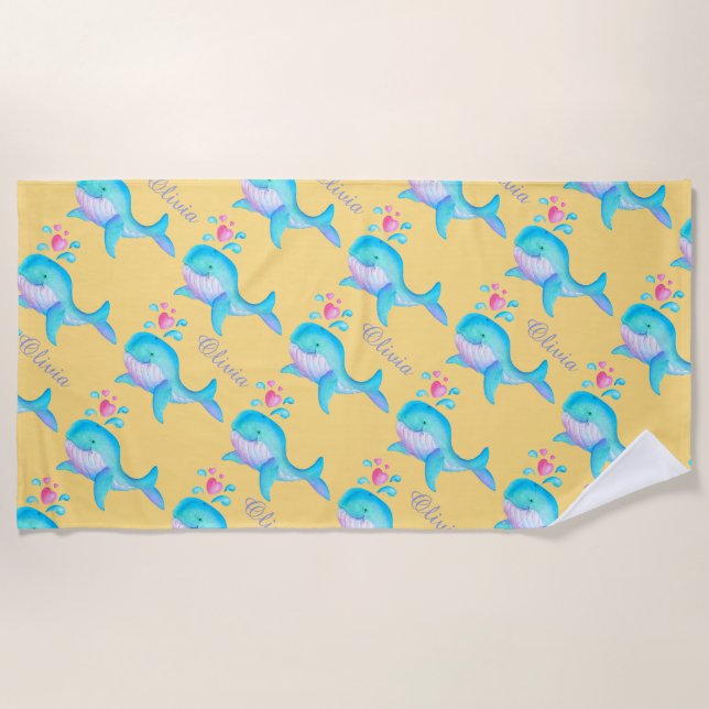 Wasserfarbenkunst des Sees, Muster und Sand genann Strandtuch (Vorderseite)