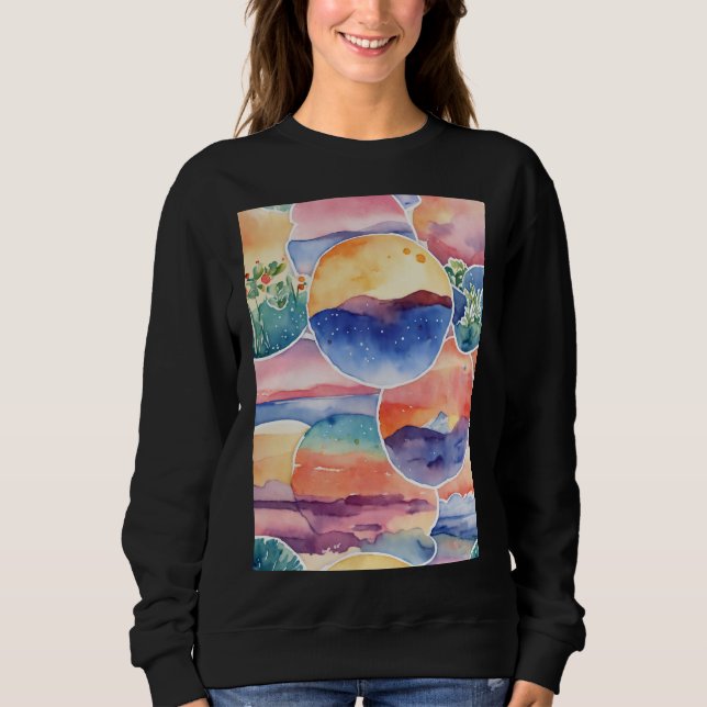 Wasserfarbenkunst Sweatshirt (Vorderseite)