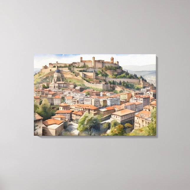 Wasserfarbenkunst Tiflis Leinwanddruck (Vorderseite)
