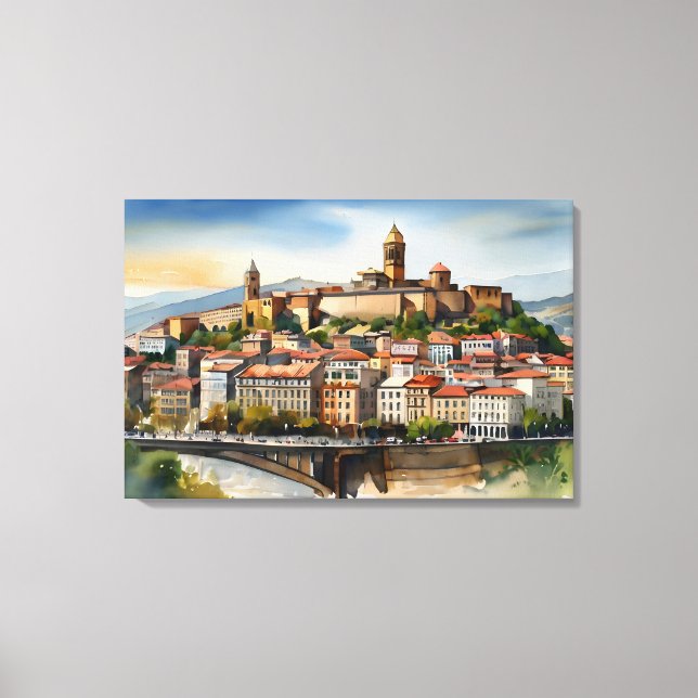 Wasserfarbenkunst Tiflis Leinwanddruck (Vorderseite)