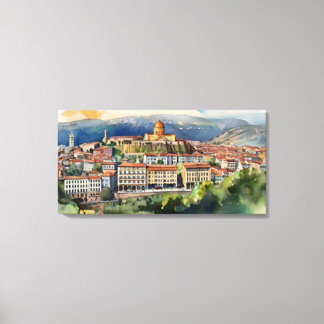 Wasserfarbenkunst Tiflis Leinwanddruck (Vorderseite)