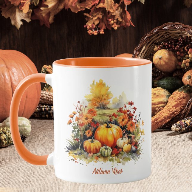 Wasserfarbenkürbis Autumn Vibes Tasse (Von Creator hochgeladen)