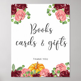 Wasserfarbenkürbis: Blumenkarten und Geschenke Poster