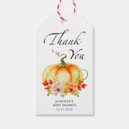 Wasserfarbenkürbis danke geschenkanhänger