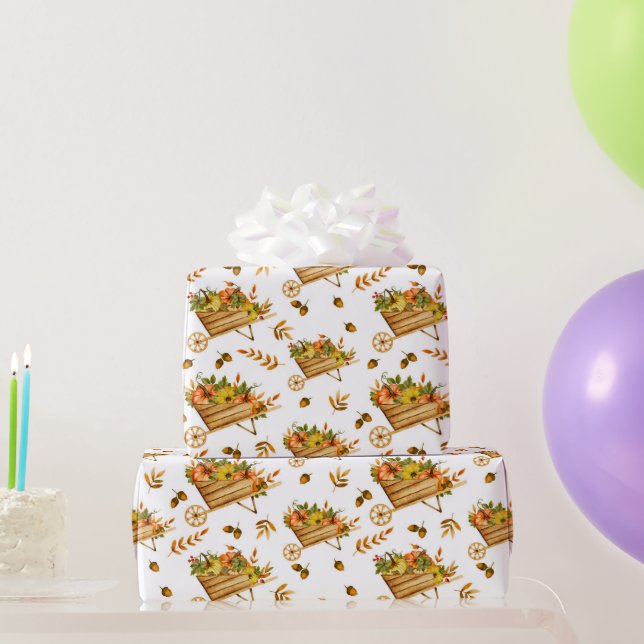 Wasserfarbenkürbis Herbstmuster Geschenkpapier (Partygeschenke)