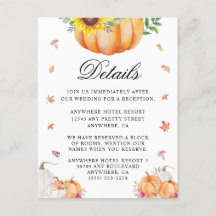 Wasserfarbenkürbis Hochzeitskarte