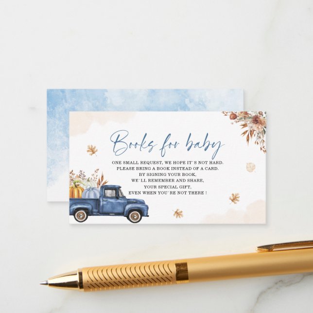 Wasserfarbenkürbis ist auf dem Weg Babydusche boot Begleitkarte (Vorderseite/Rückseite Beispiel)