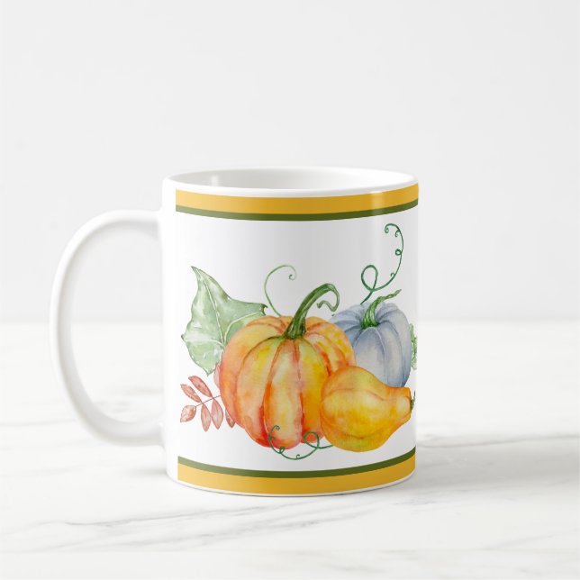 Wasserfarbenkürbis Kaffeetasse (Links)