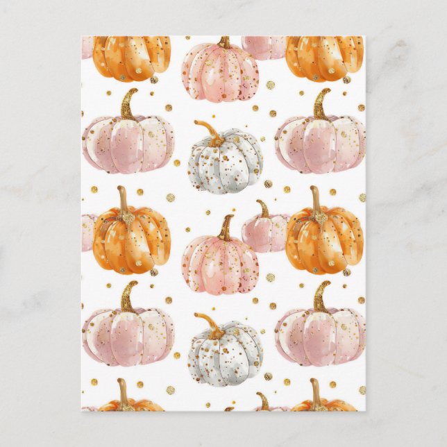 Wasserfarbenkürbis Postkarte (Vorderseite)