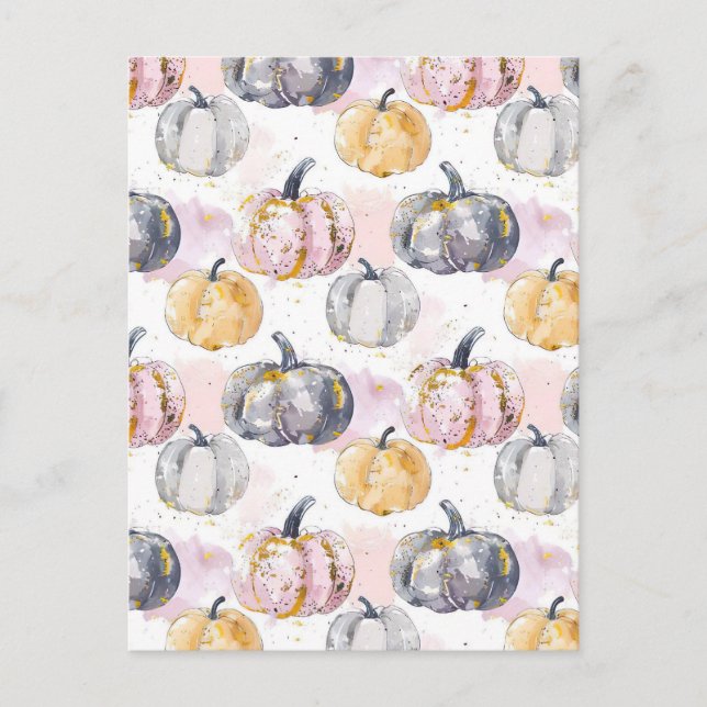 Wasserfarbenkürbis Postkarte (Vorderseite)