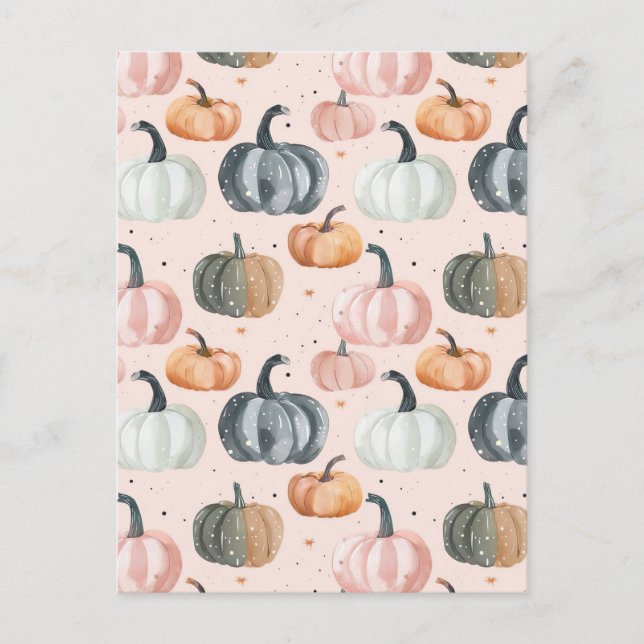 Wasserfarbenkürbis Postkarte (Vorderseite)