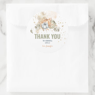 Wasserfarbenkürbis Runder Aufkleber