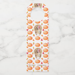 Wasserfarbenkürbis Türkei Pattern Erntedank Flaschenanhänger