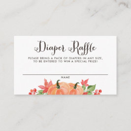 Wasserfarbenkürbis und Ahorn-Blätter Windelwindeln Begleitkarte