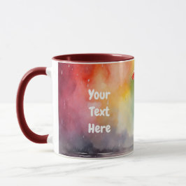 Wasserfarbenladenriff mit Umbrella-Gray-Dress-Tass Tasse