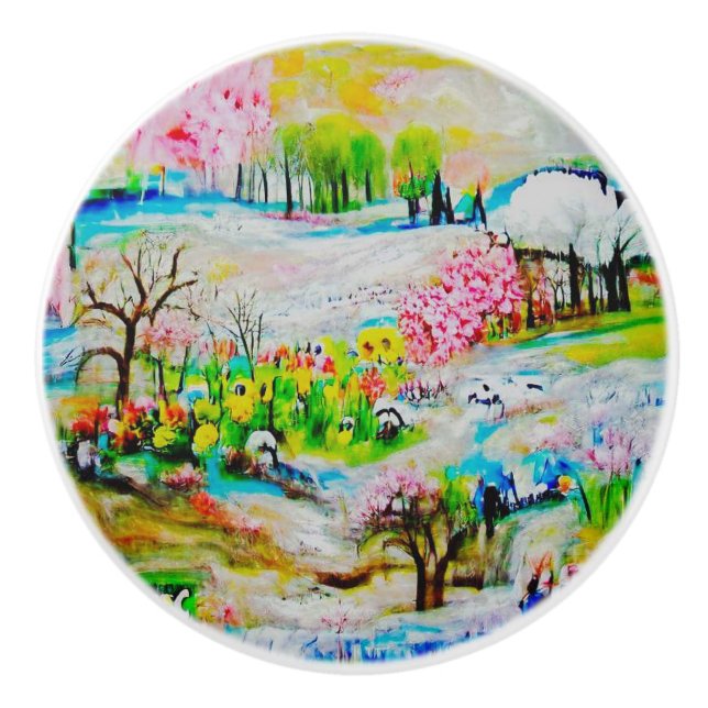 Wasserfarbenlandschaft 2 keramikknauf (Vorderseite)