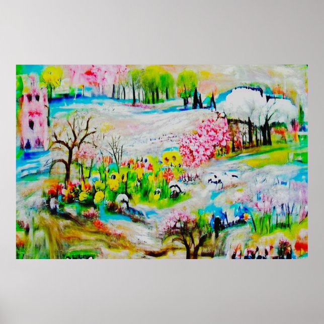 Wasserfarbenlandschaft 2 poster (Vorne)