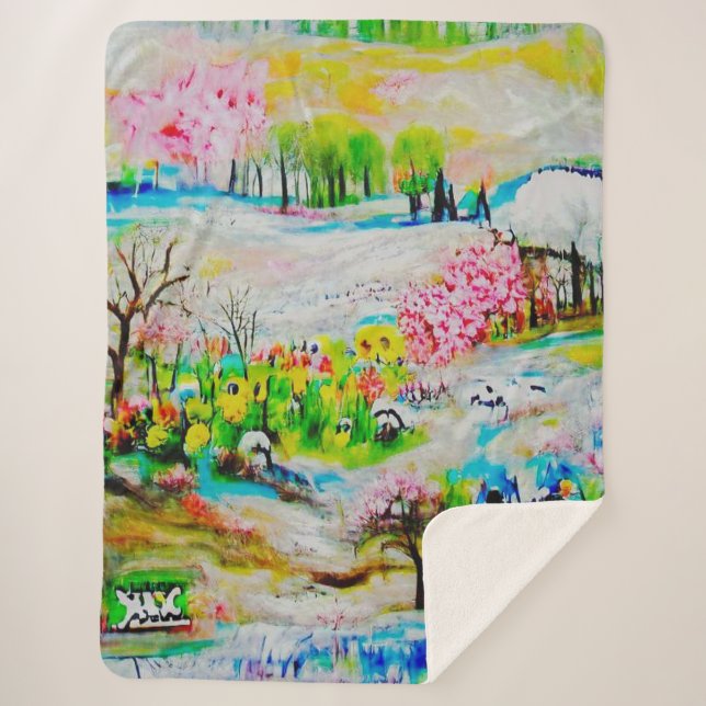 Wasserfarbenlandschaft 2 sherpadecke (Vorderseite)