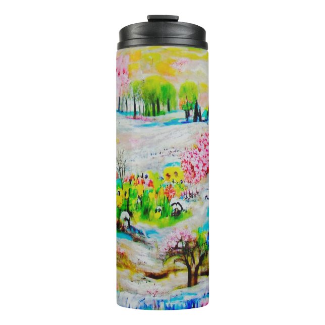 Wasserfarbenlandschaft 2 thermosbecher (Vorderseite)