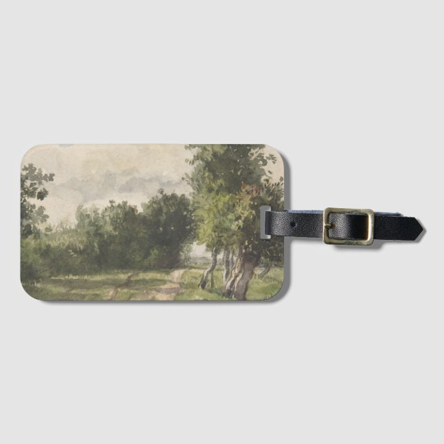 Wasserfarbenlandschaft des Weges - Konstanter Troy Gepäckanhänger (Vorderseite (Horizontal))