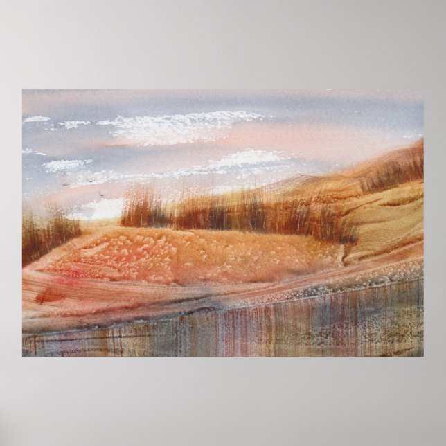 Wasserfarbenlandschaft ernten poster (Vorne)