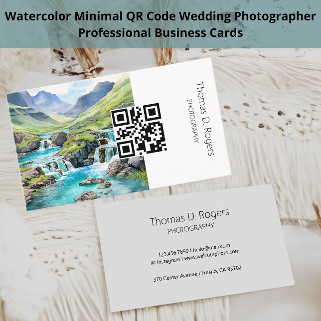 Wasserfarbenlandschaft Grafik I Fotografie QR Code Visitenkarte (Von Creator hochgeladen)