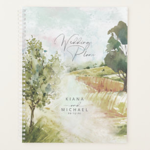 Wasserfarbenlandschaft Hochzeitsnacht Grün ID786 Planer