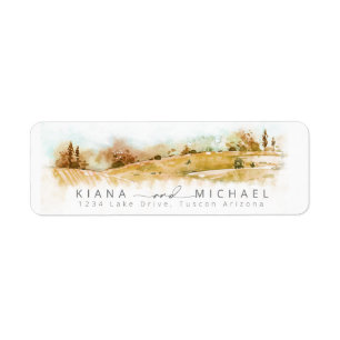 Wasserfarbenlandschaft Hochzeitsreise Herbst Gold-