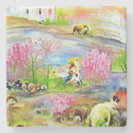 Wasserfarbenlandschaft Steinuntersetzer