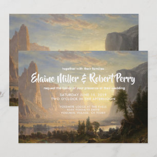 Wasserfarbenlandschaft Yosemite Hochzeit Einladung