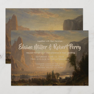 Wasserfarbenlandschaft Yosemite Hochzeit Einladung