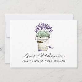 Wasserfarbenlavender Wedding Dankeskarte