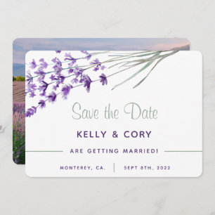 Wasserfarbenlavender Wedding speichert die Datumsk Save The Date