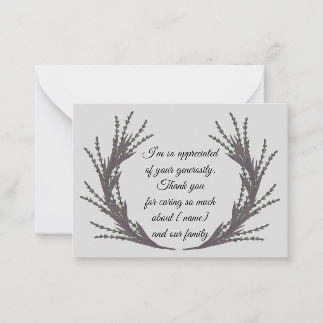 Wasserfarbenleaf für nach der Beerdigung danke Ihn Mitteilungskarte (Vorderseite)