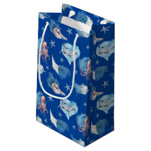 Wasserfarbenlebewesen Tief blau Kleine Geschenktüte