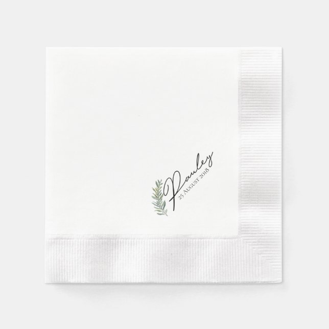 Wasserfarbenleder Hochzeitcocktail Napkins Serviette (Vorderseite)